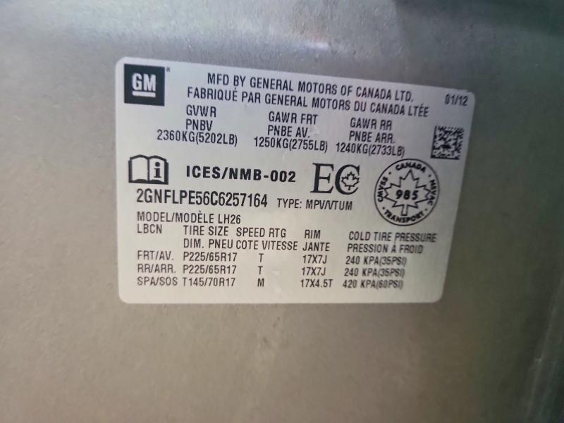 Продажа на аукционе авто 2012 Chevrolet Equinox, vin: 2GNFLPE56C6257164, номер лота: 57780446