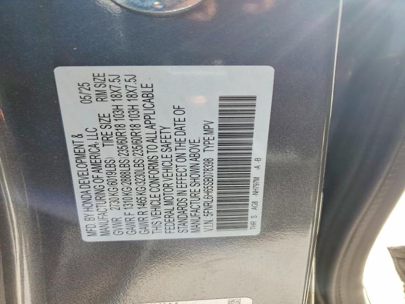 Продажа на аукционе авто 2025 Honda Odyssey, vin: 5FNRL6H65SB078398, номер лота: 56292896