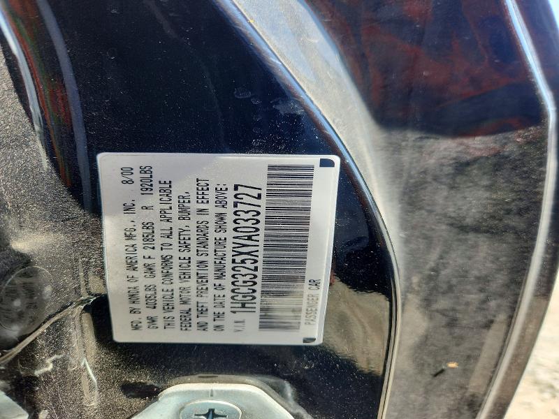 56160586 :رقم المزاد ، 1HGCG325XYA033727 vin ، 2000 Honda Accord مزاد بيع