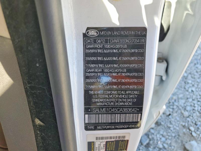 Продажа на аукционе авто 2012 Land Rover Range Rover, vin: SALME1D45CA383642, номер лота: 56852876