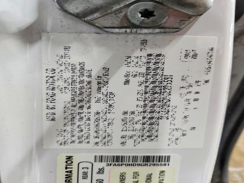 56940976 :رقم المزاد ، 3FA6P0HD9GR295581 vin ، 2016 Ford Fusion مزاد بيع