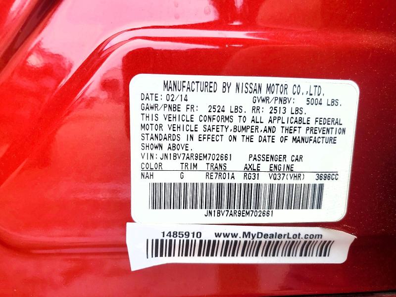 Продажа на аукционе авто 2014 Infiniti Q50, vin: JN1BV7AR9EM702661, номер лота: 56256796