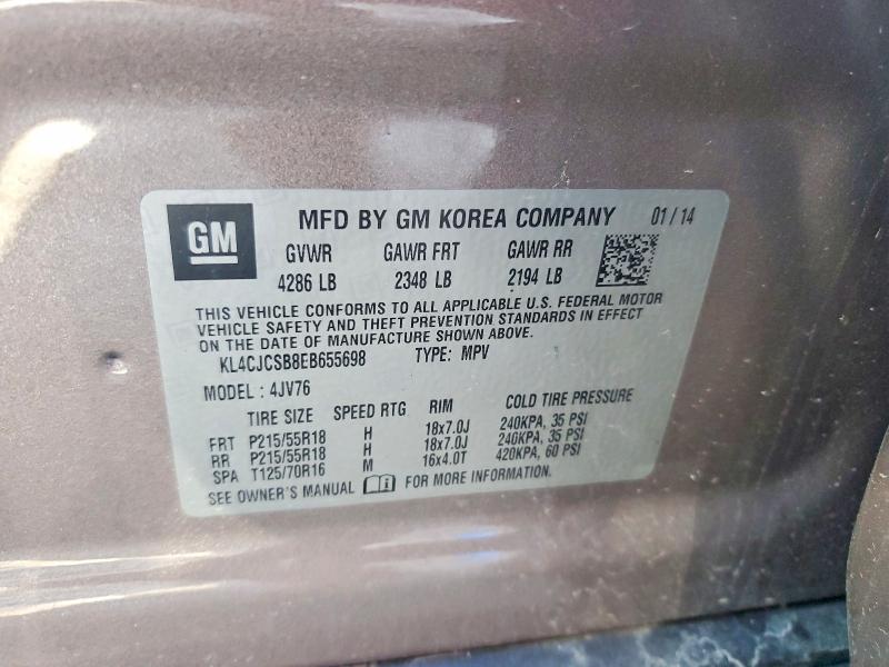 Продаж на аукціоні авто 2014 Buick Encore, vin: KL4CJCSB8EB655698, номер лоту: 56132966