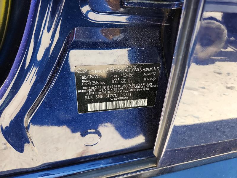 2021 Hyundai Sonata მანქანა იყიდება აუქციონზე, vin: 5NPEJ4J22MH119641, აუქციონის ნომერი: 55819206