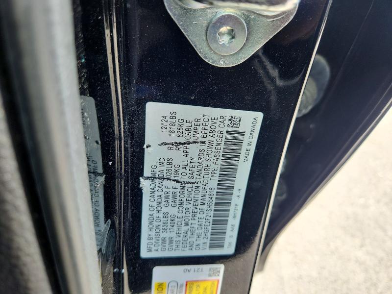 57014896 :رقم المزاد ، 2HGFE2F21SH554616 vin ، 2025 Honda Civic مزاد بيع