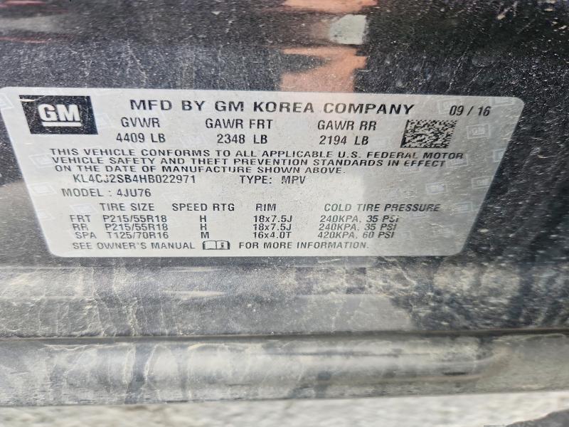 56660376 :رقم المزاد ، KL4CJ2SB4HB022971 vin ، 2017 Buick Encore مزاد بيع