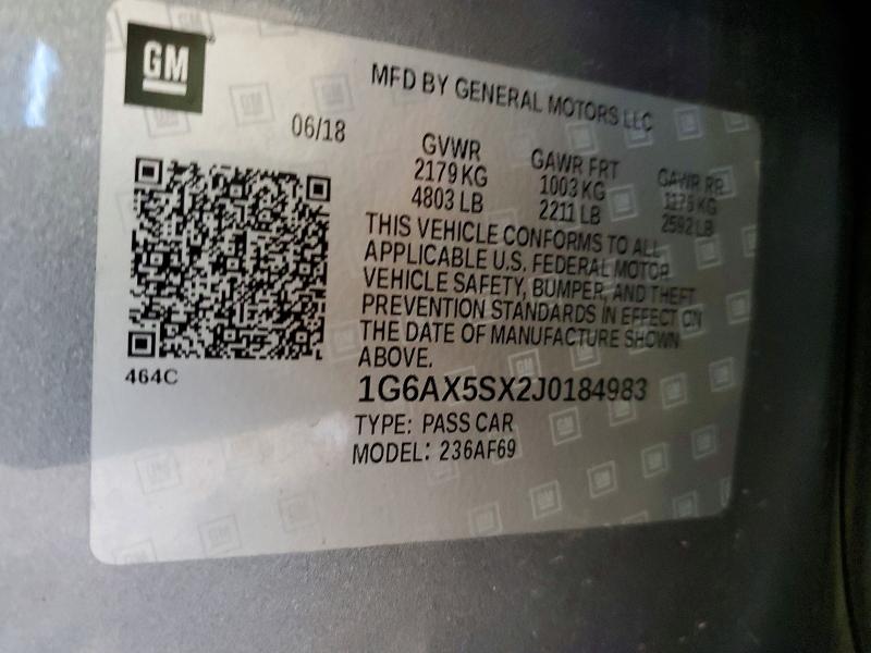Продажа на аукционе авто 2018 Cadillac Cts, vin: 1G6AX5SX2J0184983, номер лота: 56426646