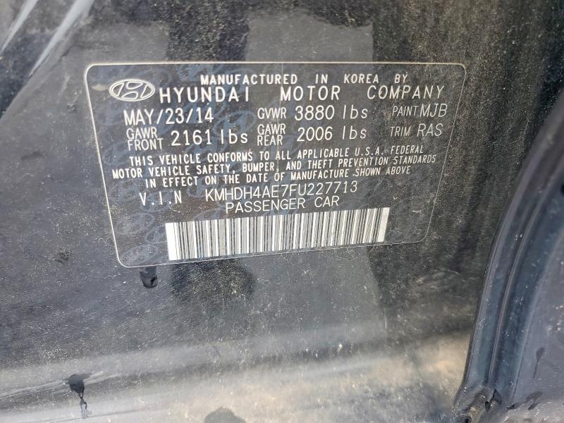Продажа на аукционе авто 2015 Hyundai Elantra, vin: KMHDH4AE7FU227713, номер лота: 57562966