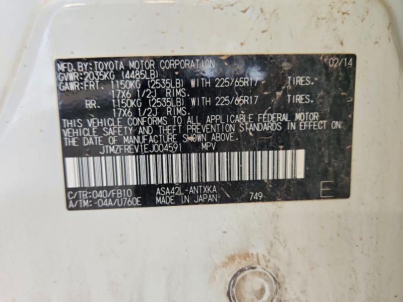 Aukcja sprzedaży 2014 Toyota Rav4, vin: JTMZFREV1EJ004591, numer aukcji: 56616196