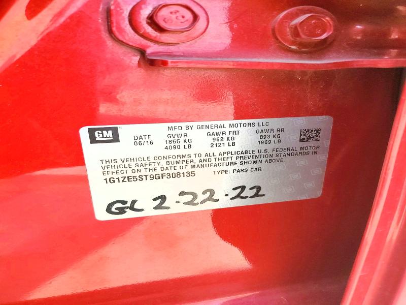 Продаж на аукціоні авто 2016 Chevrolet Malibu, vin: 1G1ZE5ST9GF308135, номер лоту: 58925426