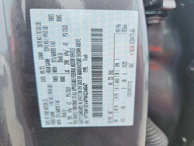 Aukcja sprzedaży 2023 Ford F150, vin: 1FT6W1EV4PWG34647, numer aukcji: 55536246