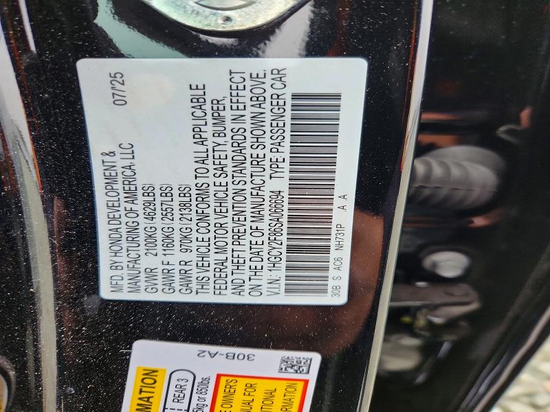 Продажа на аукционе авто 2025 Honda Accord, vin: 1HGCY2F86SA066694, номер лота: 58404186