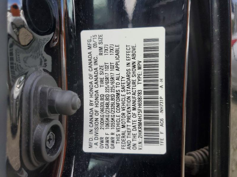 Aukcja sprzedaży 2015 Honda Cr-v, vin: 2HKRM4H75FH698783, numer aukcji: 57392206