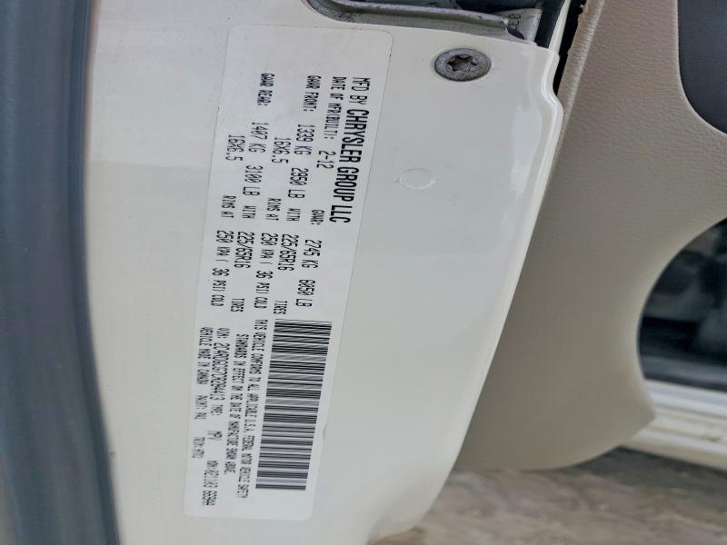 2012 Dodge Grand Caravan მანქანა იყიდება აუქციონზე, vin: 2C4RDGCG7CR284413, აუქციონის ნომერი: 58614826