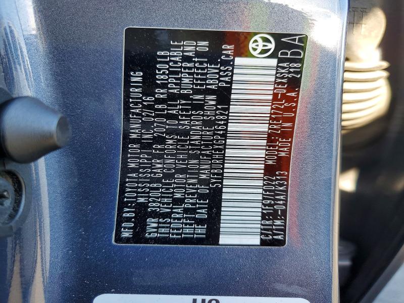 55886356 :رقم المزاد ، 5YFBURHEXGP464821 vin ، 2016 Toyota Corolla مزاد بيع