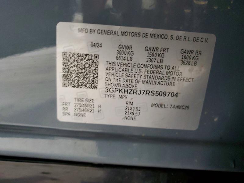Aukcja sprzedaży 2024 Honda Prologue, vin: 3GPKHZRJ7RS509704, numer aukcji: 58095736