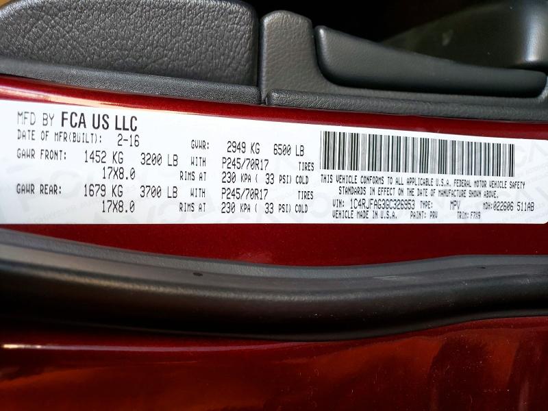 Продаж на аукціоні авто 2016 Jeep Grand Cherokee, vin: 1C4RJFAG3GC326953, номер лоту: 56149236