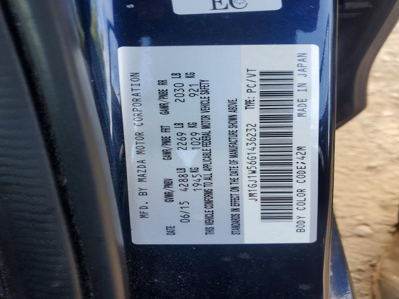 57883066 :رقم المزاد ، JM1GJ1W56G1436232 vin ، 2016 Mazda 6 مزاد بيع