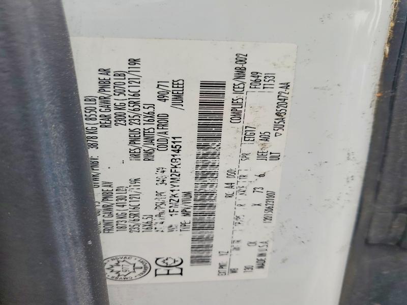 Aukcja sprzedaży 2015 Ford Transit, vin: 1FMZK1YM2FKB14511, numer aukcji: 56738806
