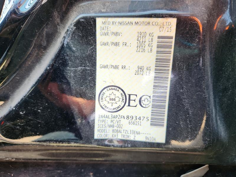 Продажа на аукционе авто 2015 Nissan Altima, vin: 1N4AL3AP2FN893475, номер лота: 56318486