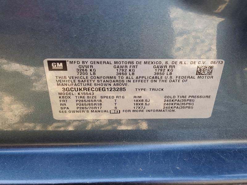Aukcja sprzedaży 2014 Chevrolet Silverado, vin: 3GCUKREC0EG123285, numer aukcji: 56299526