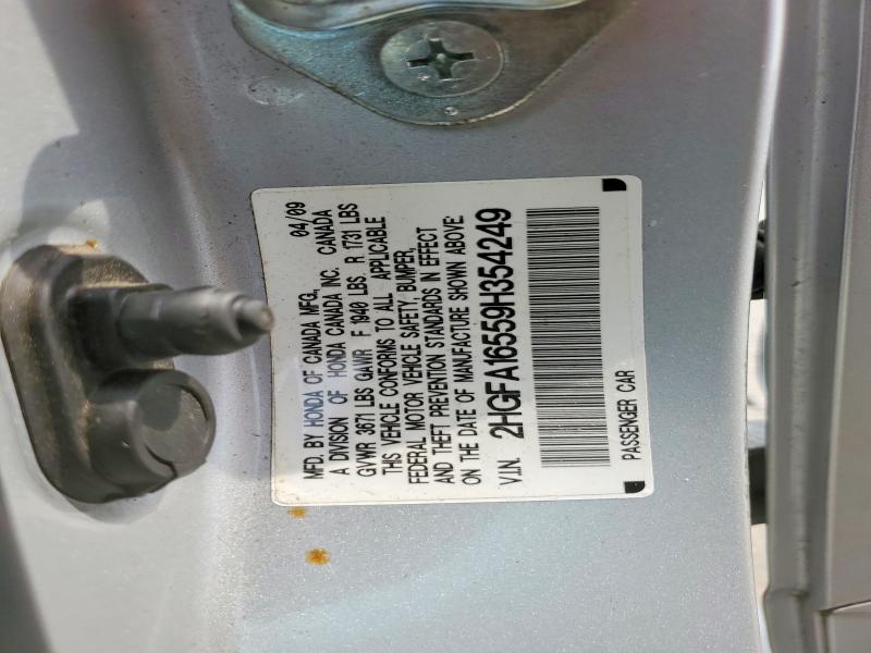 Продаж на аукціоні авто 2009 Honda Civic, vin: 2HGFA16559H354249, номер лоту: 58633036