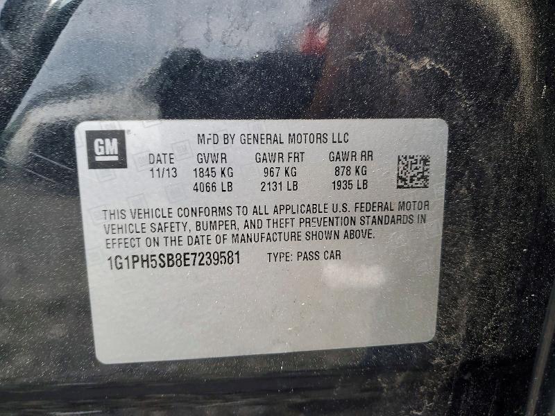 57517256 :رقم المزاد ، 1G1PH5SB8E7239581 vin ، 2014 Chevrolet Cruze مزاد بيع