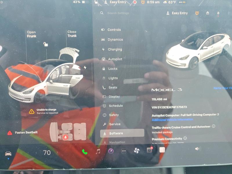 2022 Tesla Model 3 მანქანა იყიდება აუქციონზე, vin: 5YJ3E1EA7NF375673, აუქციონის ნომერი: 55801386