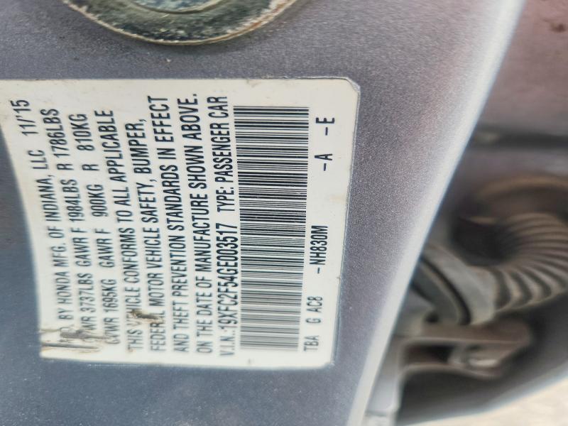 Aukcja sprzedaży 2016 Honda Civic, vin: 19XFC2F54GE003517, numer aukcji: 56403306