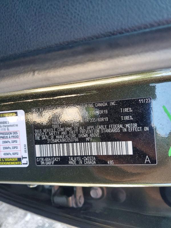 56466486 :رقم المزاد ، 2T2BAMCA9RC050766 vin ، 2024 Lexus Rx 350 مزاد بيع