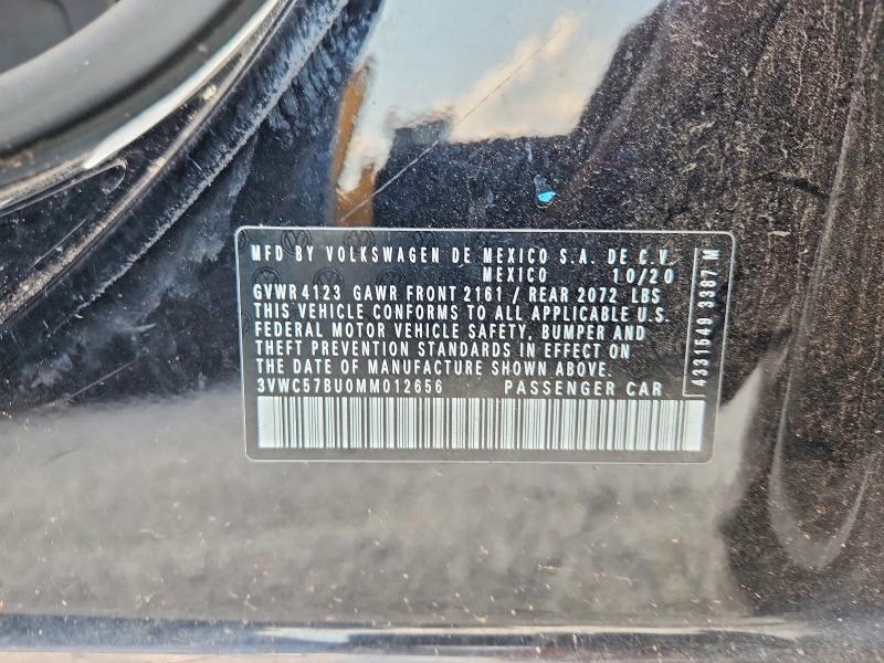 58798736 :رقم المزاد ، 3VWC57BU0MM012656 vin ، 2021 Volkswagen Jetta مزاد بيع