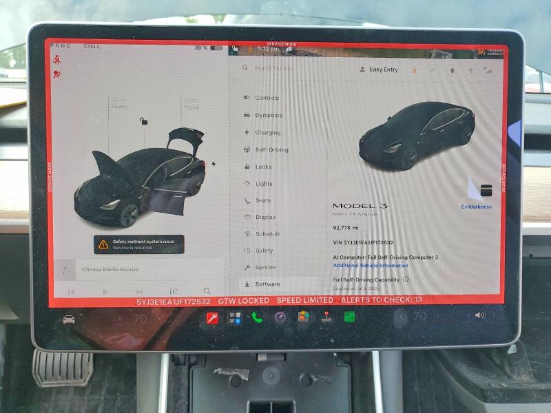 Продажа на аукционе авто 2018 Tesla Model 3, vin: 5YJ3E1EA1JF172532, номер лота: 58547426