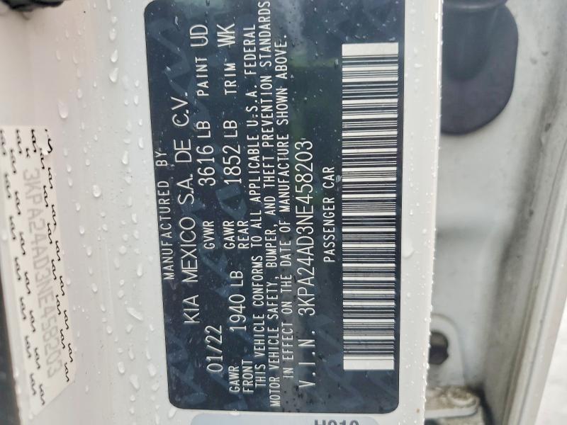 Продаж на аукціоні авто 2022 Kia Rio, vin: 3KPA24AD3NE458203, номер лоту: 56358376
