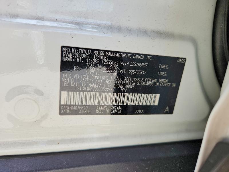 Продаж на аукціоні авто 2025 Toyota Rav4, vin: 2T3H1RFV0SC352244, номер лоту: 59149806