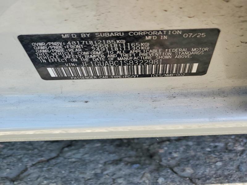 56510136 :رقم المزاد ، JF1GUABC1S8322981 vin ، 2025 Subaru Impreza مزاد بيع