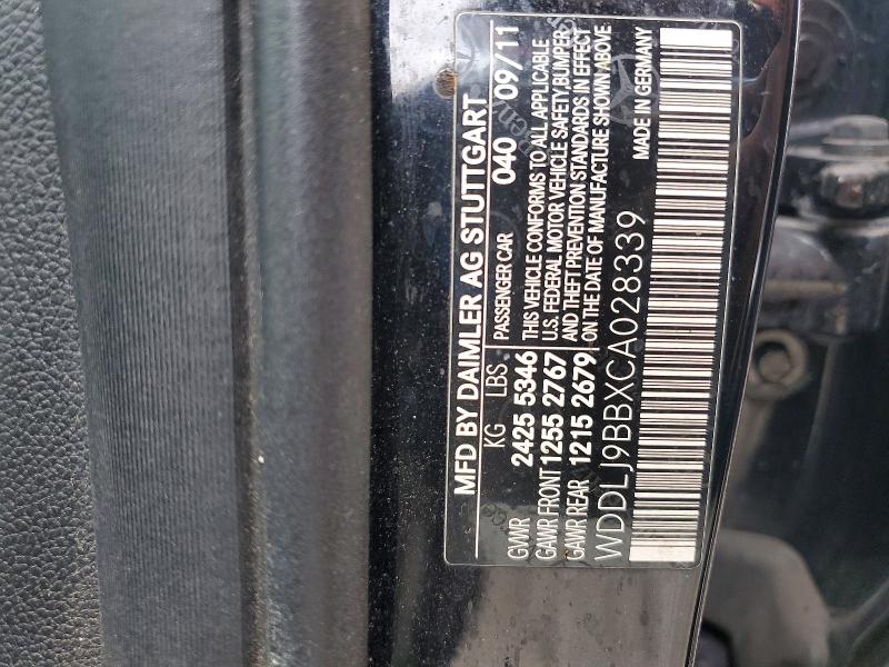 55743006 :رقم المزاد ، WDDLJ9BBXCA028339 vin ، 2012 Mercedes-benz Cls مزاد بيع