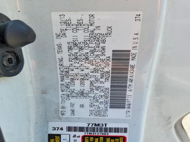 2014 Toyota Tacoma მანქანა იყიდება აუქციონზე, vin: 5TFNX4CN6EX035236, აუქციონის ნომერი: 58304756