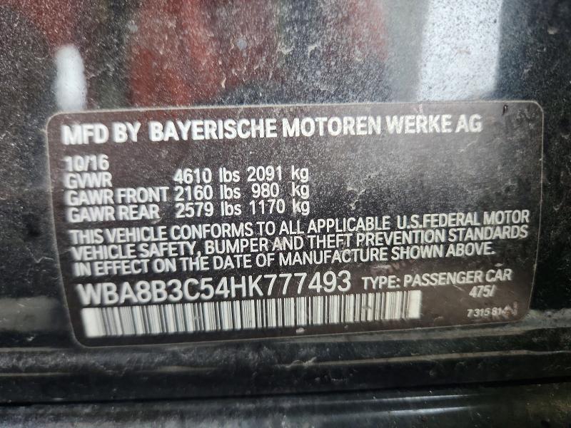 57735166 :رقم المزاد ، WBA8B3C54HK777493 vin ، 2017 Bmw 340 مزاد بيع