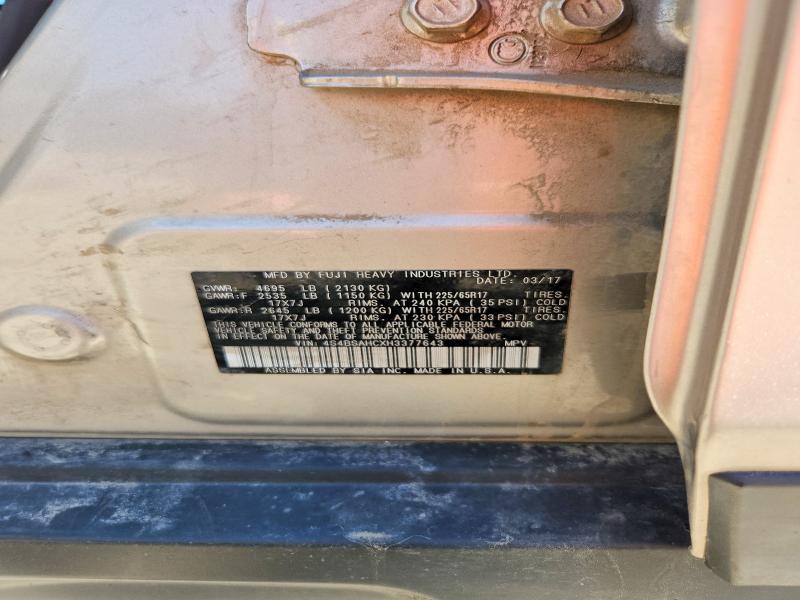 85609485 :رقم المزاد ، 4S4BSAHCXH3377643 vin ، 2017 Subaru Outback مزاد بيع
