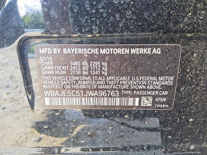 Продаж на аукціоні авто 2018 Bmw 540, vin: WBAJE5C51JWA96763, номер лоту: 57531046