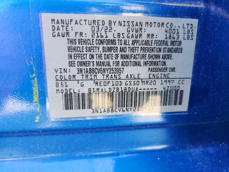 Продаж на аукціоні авто 2022 Nissan Sentra, vin: 3N1AB8CV6NY253957, номер лоту: 59165296
