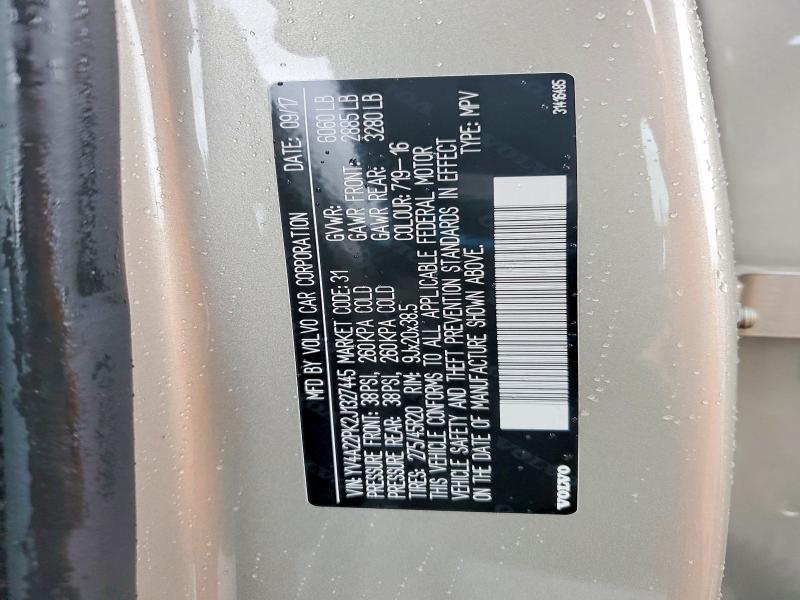 56516276 :رقم المزاد ، YV4A22PK2J1327445 vin ، 2018 Volvo Xc90 مزاد بيع