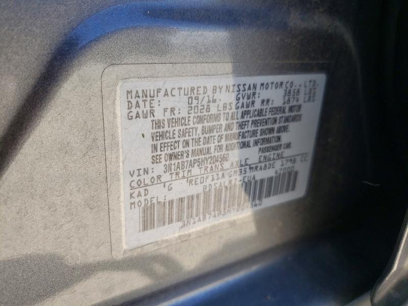Aukcja sprzedaży 2017 Nissan Sentra, vin: 3N1AB7AP5HY204560, numer aukcji: 58600716