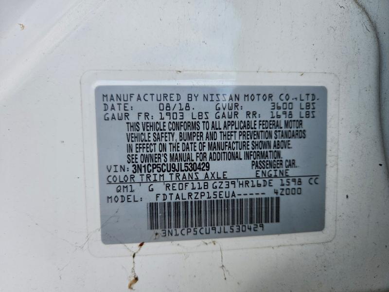 Продажа на аукционе авто 2018 Nissan Kicks, vin: 3N1CP5CU9JL530429, номер лота: 57414696