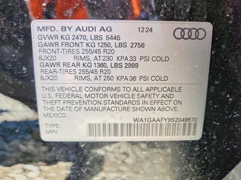 Продаж на аукціоні авто 2025 Audi Q5, vin: WA1GAAFY9S2049570, номер лоту: 58079336