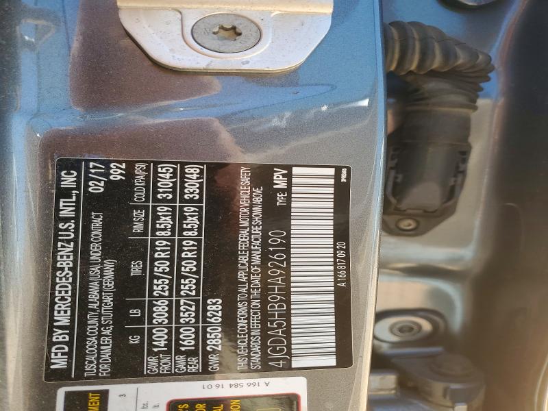 Aukcja sprzedaży 2017 Mercedes-benz Gle, vin: 4JGDA5HB9HA926190, numer aukcji: 55093076