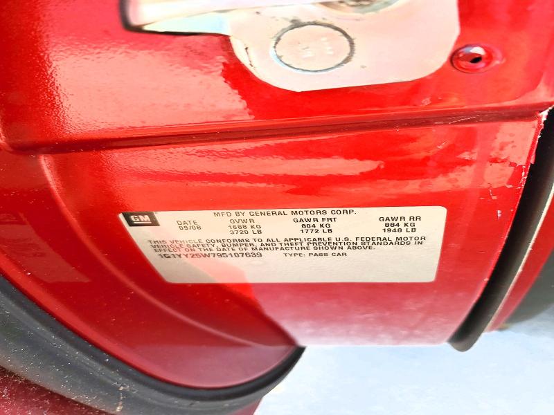 2009 Chevrolet Corvette მანქანა იყიდება აუქციონზე, vin: 1G1YY25W795107639, აუქციონის ნომერი: 56284246