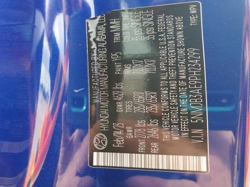 2023 Hyundai Tucson მანქანა იყიდება აუქციონზე, vin: 5NMJB3AE9PH234299, აუქციონის ნომერი: 57234236
