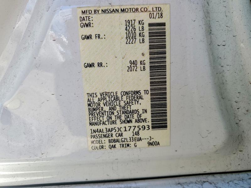 Продажа на аукционе авто 2018 Nissan Altima, vin: 1N4AL3AP5JC177593, номер лота: 57366046