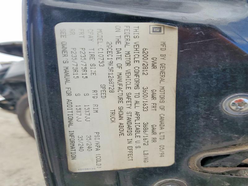 1994 Chevrolet Gmt-400 მანქანა იყიდება აუქციონზე, vin: 2GCEC19K5R1268728, აუქციონის ნომერი: 58968046